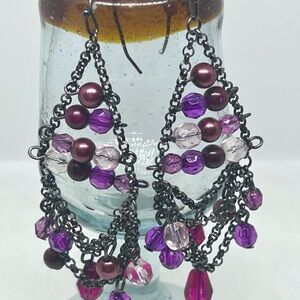 Vintage Chandelier Beaded Earrings